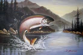 Need to purchase a hunting or fishing license in florida? Rainbow Trout Jumping Fishing Lake Mountains Painting Mountain Suspension Trout Pricesmountain Bicycle Aliexpress