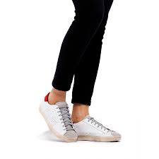 P448 damen schuhe artikel nr. Damen Sneakers Schuhe P448 Bjohn Whi Gred Leder Weiss