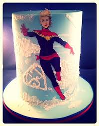 Bakery is required to follow the licensor approved cake design shown. Superjosh Collaboration Captain Marvel Cake By Sheona Cakesdecor