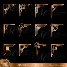 Black And Gold Art Deco Border Bronze Art Deco Corners Clipart Digital Clip Art Instant Etsy Art Deco Pattern Art Deco Architecture Art Deco Fashion