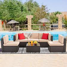 Check it out today, as well as our huge collection of patio furniture cushions and pads to make your pieces really sing, and get ready for some fun in the. Vongrasig 6 Piece Small Patio Furniture Sets Outdoor Sectional Sofa A Hammock Town
