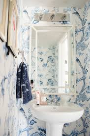 These gorgeous bathroom designs will inspire you to go bold with color and pattern. Pinterest Bella Deleon Home Decor Bathroom Blue White Wallpaper