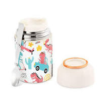 Amazon.com: SLHKPNS Cute Dinosaur Drive Cars for Hot Food 17OZ Insulated  Food Jar with Folding Spoon/Handle Soup Food Storage Containers for Office  ...