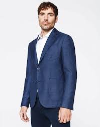 Blazer chics lin en lin carreau pour homme. Blazer En Lin Melange Coloris Bleu Moyen Izac Mode Tendance 2021