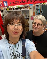 Last day for Megan until she leaves us for a month straight 😢 Everyone  says good luck Megan and support her by buying more books at the store 🧡  We still open