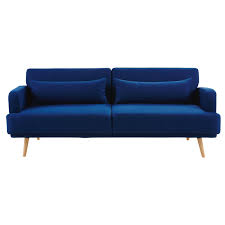Royal Blue 3 Seater Sofa Bed Maisons Du Monde Canape Lit Lit 3 Places Lit Confortable