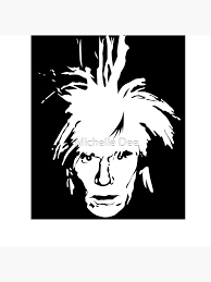 Button for Sale mit "Andy, Warhol, berühmt, Person, Gesicht, Berühmtheit,  Künstler, Maler, Sechziger, 60er Jahre, Retro, Kunst, Design," von Michelle  Duerden