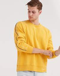 Long Sleeve Raglan Sweater In Prim Yellow 7forallmankind Long Sleeve Tshirt Men Raglan Sweater Sweaters