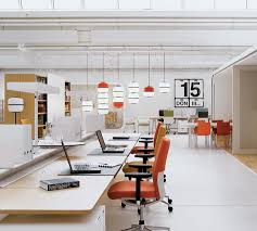 Clean Office Open Office Space With Pops Of Color Office Space Design Open Space Office Open Office Layout