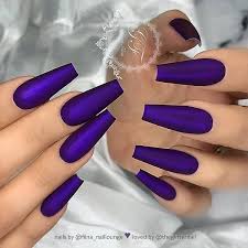 Satin Matte Dark Purple On Long Coffin Nails Nail Artis Purple Acrylic Nails Dark Purple Nails Coffin Nails Long Nails matte purple polish 28 ideas for 2019. purple acrylic nails