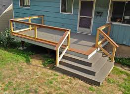 Front Porch Built With Wrap Around Stairs Designed And Built By Landarc Landscaping Design Deckbuildingdiy Patio Deck Designs Diy Front Porch Diy Stairs