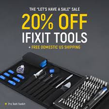 Being ifixit has various tool kits; Ifixit On Twitter Tools On Sale Use Code Tinker At Checkout To Get 20 Off Ifixit Tools And Free Domestic Us Shipping Through Sunday