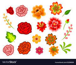 Mexican Flowers Isolated On White Decoration For Day Of The Dead Download A Free Preview Or High Qu Mexican Flowers Flower Illustration Floral Pattern Vector