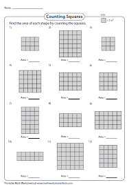 Counting Squares In Rectangles Area Worksheets Area And Perimeter Common Core Math Worksheets