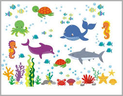 Sea adventure wall stickers contains 124 pieces on 6 sheets that measure 13.4 x 18.1 inches. Under The Sea Decals Ocean Nursery Decals Aquarium Wall Sticker Nurserydecals4you