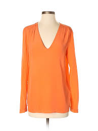 Details About Comptoir Des Cotonniers Women Orange Long Sleeve Blouse 36 French