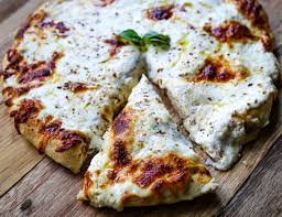 The Best 3 Cheese White Pizza A New York Style White Pizza With Drizzled Olive Oil Mozzarella Parmesan And Ricotta Chee White Pizza Recipes White Pizza Food