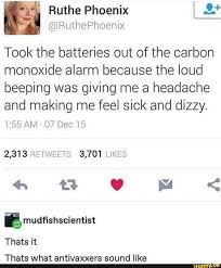 Read about carbon monoxide alarms and detector functions. Took The Batteries Out Of The Carbon Monoxide Alarm Because The Loud Beeping Was Giving Me A Headache And Making Me Feel Sick And Dizzy 1 55 Am O7 36015 3 M