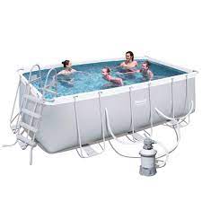 preorder bestway 4 12m x 2 01m x 1 22m power steel frame pool with 800gal sand filter pump 56661 free solar pool cover no 2 pool rechteckig pool selber bauen pool selber bauen beton