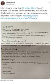 There's no cover for windscreen repairs or replacement if you have third party or third party, fire & theft insurance or under our hastings essential policy. Doctor Accuses Car Insurance Provider Of Sexism Daily Mail Online