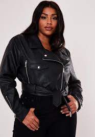 Plus Size Premium Black Cropped Faux Leather Biker Jacket Missguided Plus Size Outfits Faux Leather Biker Jacket Plus Size