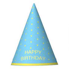 Yellow Polka Dots On Turquoise Birthday Party Hat Zazzle Com Birthday Party Hats Party Hats Yellow Polka Dot
