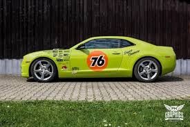 It's loud, but it's boring. Schwabenfolia Chevrolet Camaro With Vibrant Green Foliation