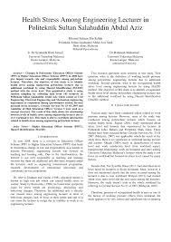 Explore tweets of politeknik sultan salahuddin abdul aziz shah @psa_pssaas on twitter. Pdf Health Stress Amongst Engineering Lecturer In Politeknik Sultan Salahuddin Abdul Aziz