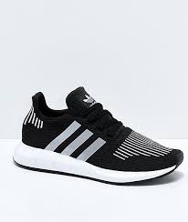 Black And Silver Shoes Adidas Kids Swift Run Core Black Silver Shoes Silver Shoes Adidas Shoes