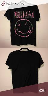 Black And Purple Graphic Tees Hot Topic Black And Purple Nirvana Tee Shirt Graphic Tee Shirts Nirvana Tee Tee Shirts
