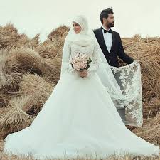 Muslim wedding gowns with hijab. Hijab Wedding Gown