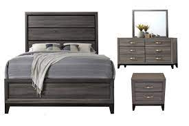 It includes two nightstands and one bed, all made from a blend of solid and engineered wood in a neutral hue. Union Rustic Webster Standard 4 Piece Bedroom Set Reviews Wayfair
