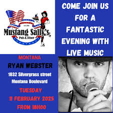 It's SCHNITZEL TUESDAY at Mustang Sally's Diner Montana and Hatfield!!!  Only R139-90 for 2x plates with Chicken Schnitzel, Chips and a sauce of  your choice! Ryan will be performing LIVE at Montana! @