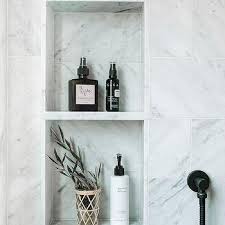Marble bathroom bathtub tile niches for shower. Marble Shower Niche Design Ideas