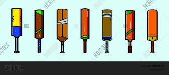 Cricket bat, stumps, bails, red ball and white ball isolated on green grass background, wooden cricket bat. Set Cricket Bat Vector Photo Free Trial Bigstock
