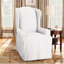 Cotton Duck Wing Chair Slipcover White Sure Fit Slipcovers For Chairs Wingback Chair Slipcovers Sure Fit Slipcovers
