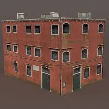 Prison Building Low Poly 3d Model Building Prison Model Poly Low Poly 3d Models Low Poly 3d Building