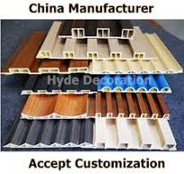 Building Material PVC Decorative Wall Panels Waterproof Tongue Groove WPC  Fluted Wall Panel Cladding