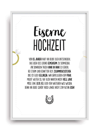 Man sollte die eiserne hochzeit also in jedem fall feiern, nur vielleicht was bei einer eisernen hochzeit nicht fehlen darf, sind natürlich glückwünsche! Geschenk Karte Eiserne Hochzeit Kunstdruck 65 Hochzeitstag Eisen Brautpaar Bild Ohne Rahmen Din A4 Amazon De Handmade Eiserne Hochzeit Hochzeitstag Hochzeit