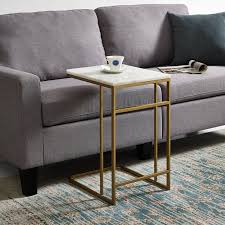Mercer41 Chadwick Marble Top C Table End Table Reviews Wayfair In 2020 Marble End Tables Marble Side Tables Living Room Side Table