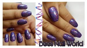 Killer pink coffin nail designs. Short Coffin Press On Nails Holo Purple Haze Youtube