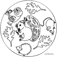 Die Herbst Mandalaseite Im Kidsweb De Eichhornchen Mandalas Kinder Ausmalbilder Tiere