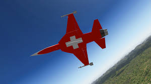 This photo shows a jet (tiger f5) of the swiss army burning and the pilot who ejected himself before crashing. F5 E Tiger Military Fixed Wing 1946 And After X Plane Org Forum