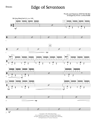 Edge Of Seventeen Arr Paul Langford Drums Sheet Music Stevie Nicks Choir Instrumental Pak