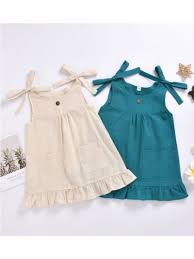 Toddler Little Girls Plain Sleeveless Dresses Wholesale Em 2020 Vestidos De Bebe Menina Moda De Bebe Menino Roupas Femininas Para Bebe