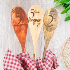 5th Wedding Anniversary Gift, 5 Years of Marriage, Wooden Spoon Set, Gift  Present for Him Her, Happy Couple, Wood Present, Engraved Spoons