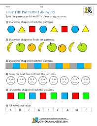 free kindergarten worksheets spot the patterns
