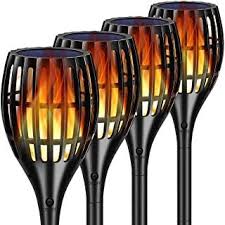 Tomcare Solar Lights 2nd Version Flickering Flame Solar Torches Lights Waterproof Outdoor Lighting Solar Powered Outdoor Solar Lights Torch Light Solar Lights