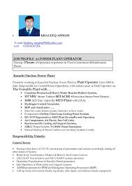 power plant operator resume