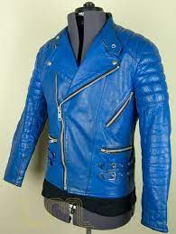 Vintage Belstaff Blue Leather Cafe Racer Biker Jacket Leather Jacket Men Jackets Leather Jackets Women